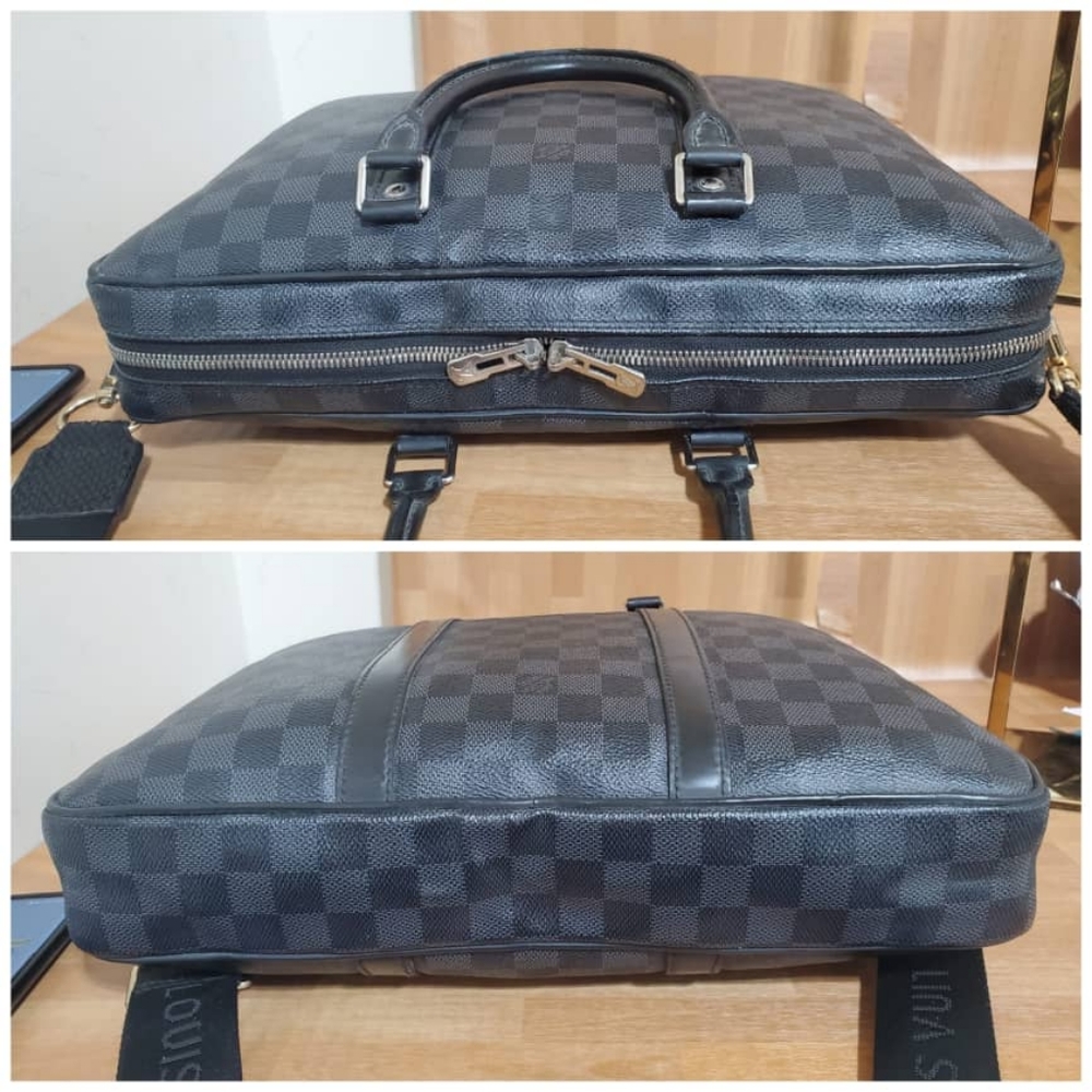 Authentic LOUIS Vuitton Porte-Documents Briefcase Damier Graphite Business Bag - Picture 6 of 12